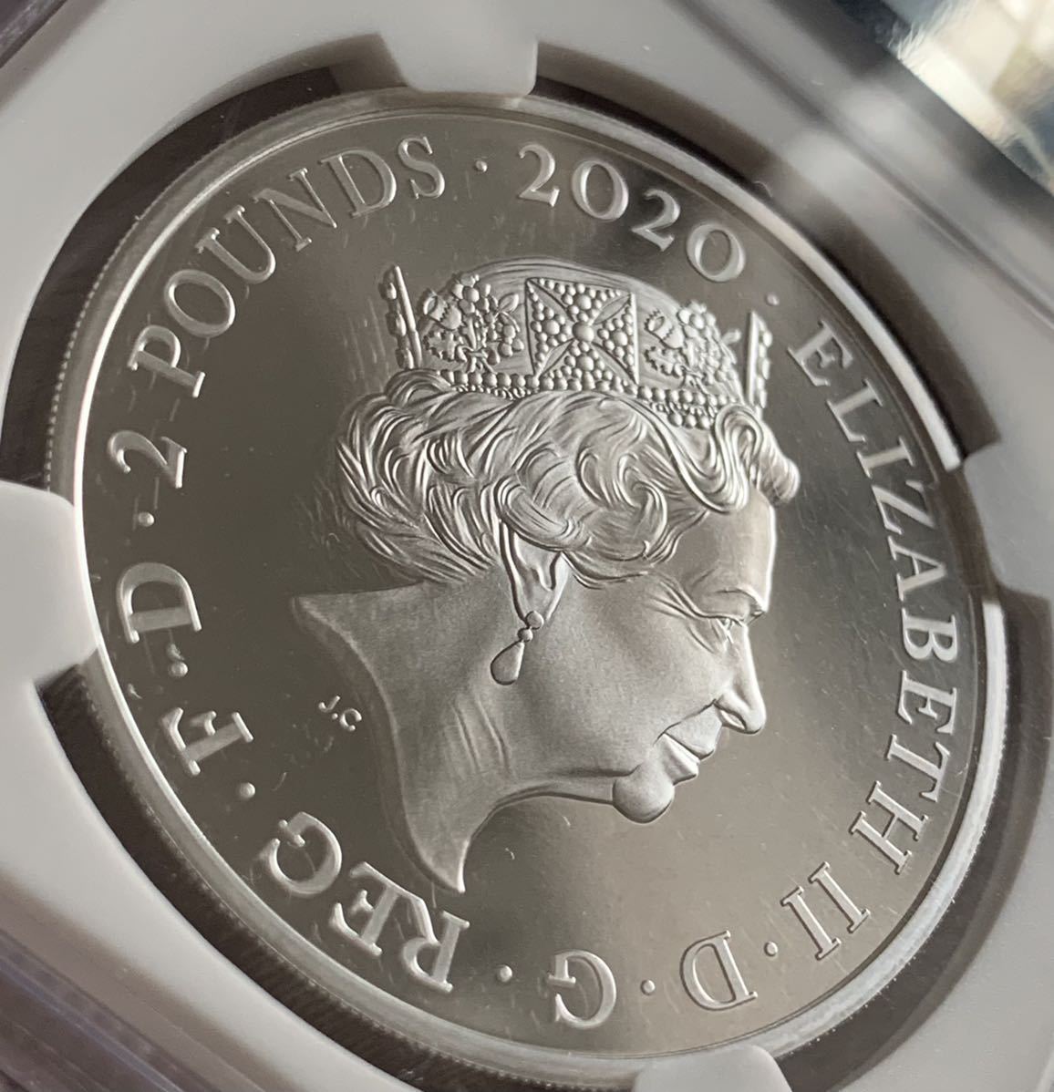 最高鑑定 007 銀貨 銀 2020 NGC PF70 ウルトラカメオ 2ポンド COA BOX