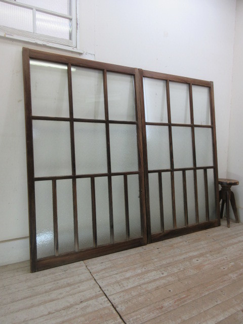  old tree taste diamond glass. window 2 sheets set B225 antique furniture old fittings sliding door door door door window entranceway store furniture Cafe furniture natural wood old furniture 