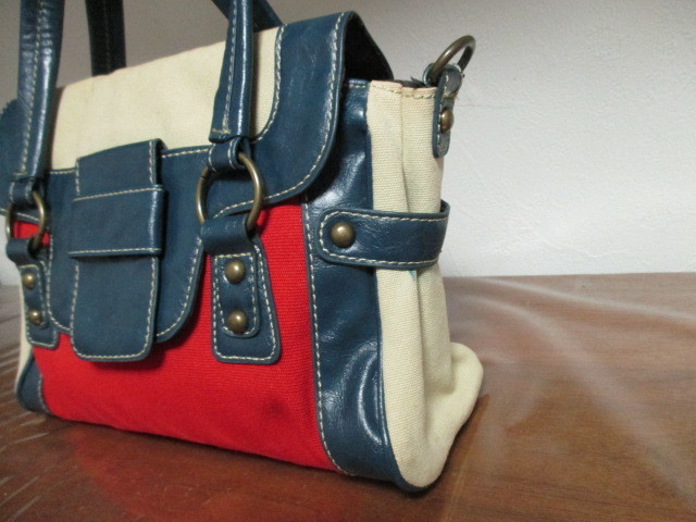  multicolor canvas × leather handbag (USED)91821