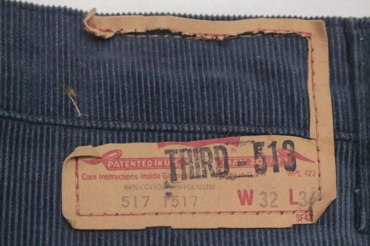 VintageOriginal 80's Levi's517 コーデュロイパンツ ブーツカット USA製 W32L34 リーバイス ネイビー ヴィンテージ オールド古着 ⑱_画像10