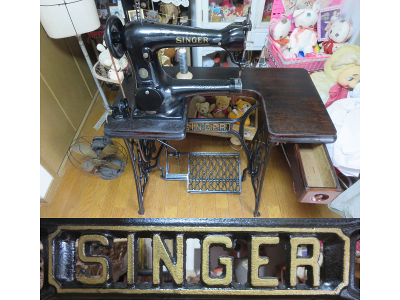 アンティーク* 整備,レストア済み SINGER18-22足踏み腕ミシン 完動品