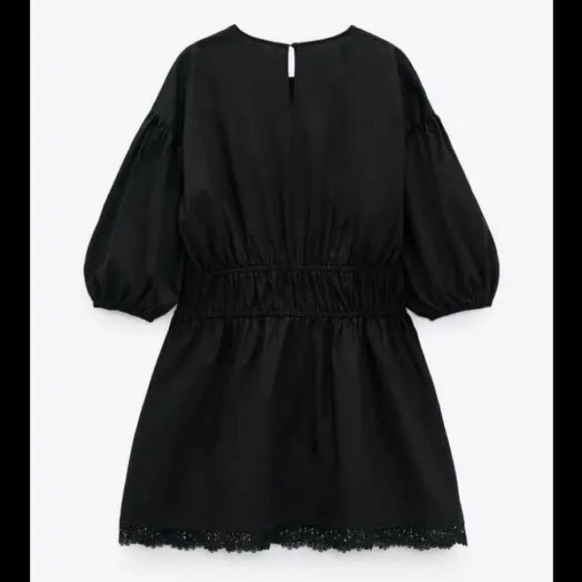 ZARA マッチングレーストリムワンピース birthdaybash ひざ丈 ZARA マッチングレーストリムワンピース birthdaybash ひざ丈