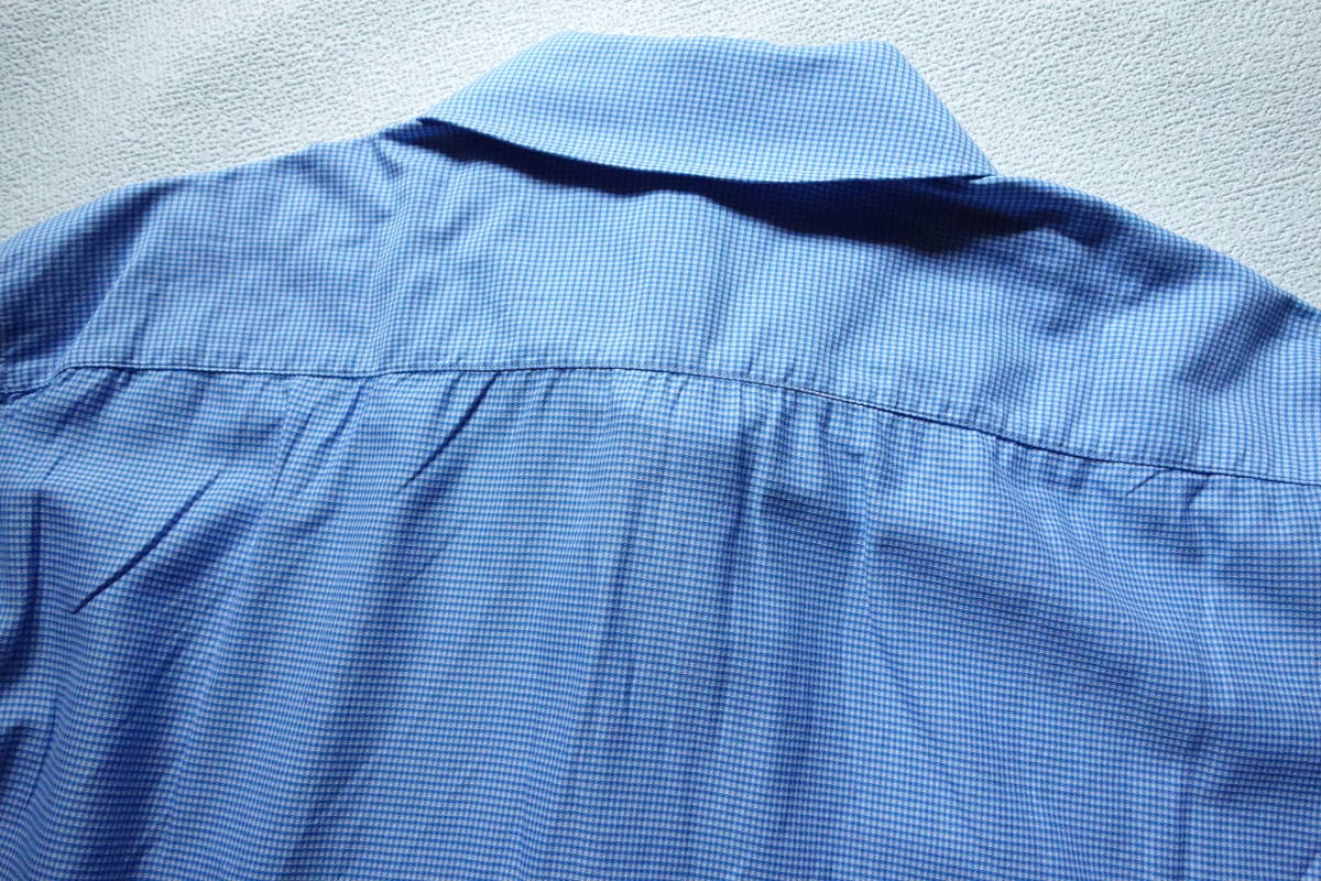 45rpm TINY ギンガムチェックシャツ ブルー 日本製 サイズ4 ビジネスカジュアル_画像8