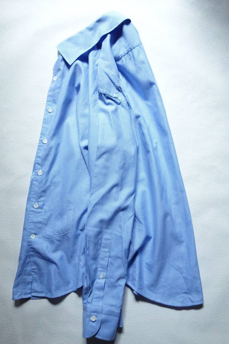 45rpm TINY ギンガムチェックシャツ ブルー 日本製 サイズ4 ビジネスカジュアル_画像9