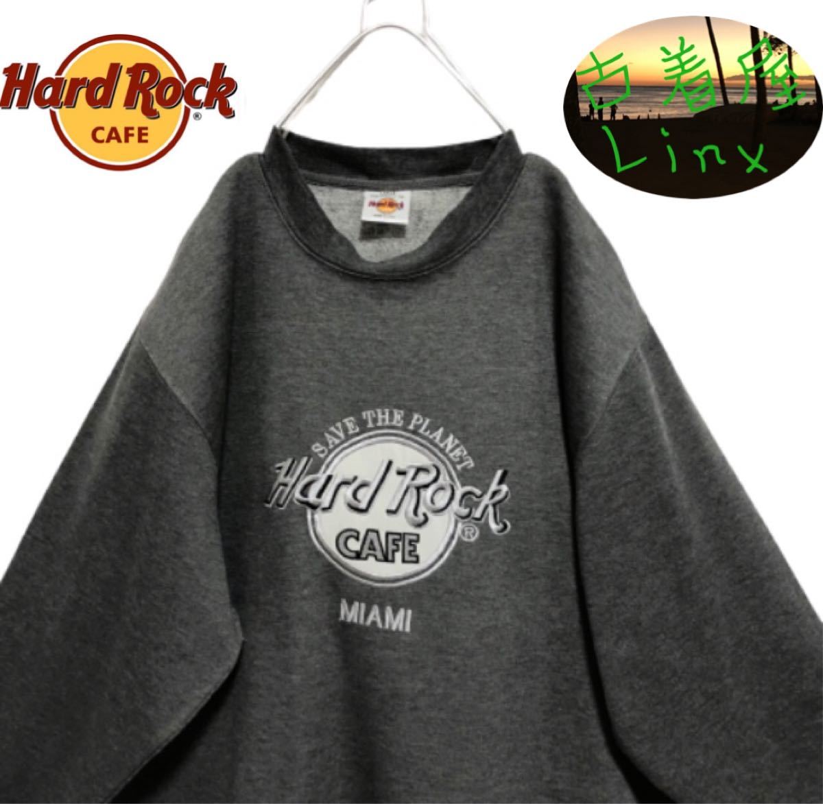 USA製 Hard Rock CAFE ハードロックカフェ 刺繍ロゴスウェット USA製 Hard Rock CAFE ハードロックカフェ 刺繍ロゴスウェット