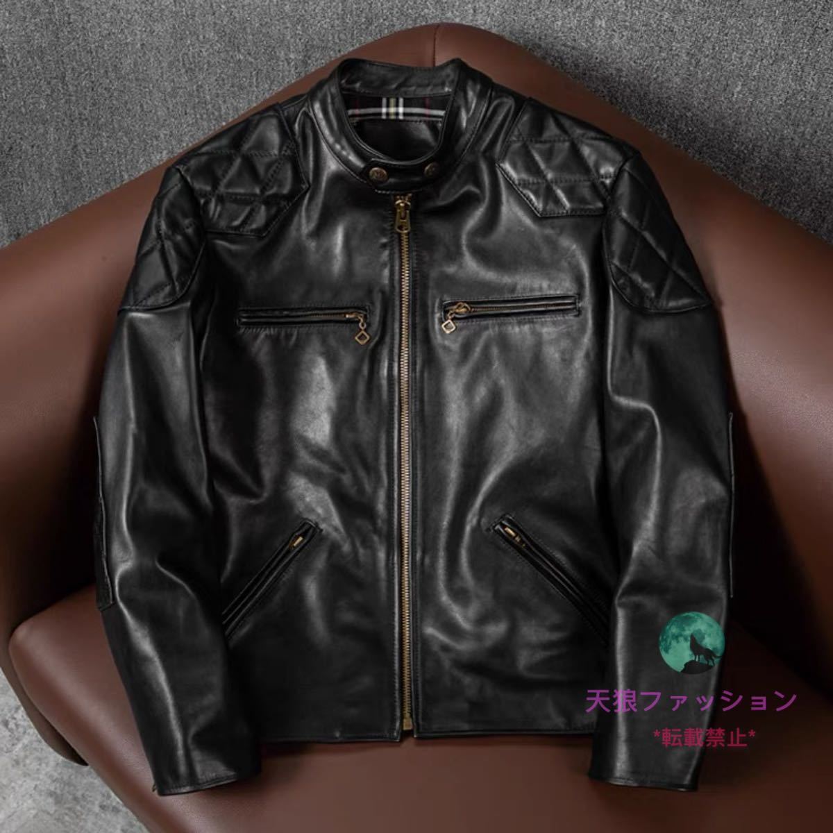 本命ギフト 馬革 ライダースジャケット ○高品質 茶芯 S~5XL メンズ