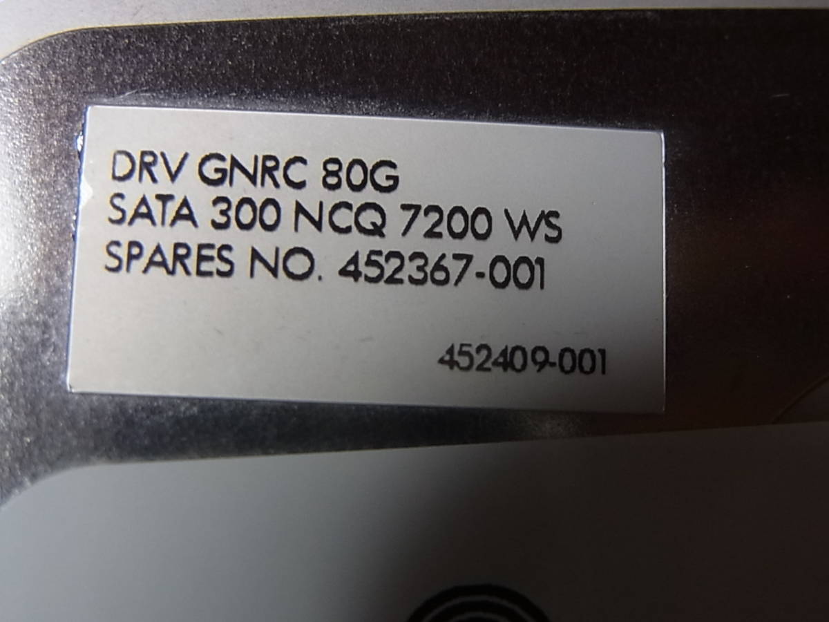 ■HP純正■Seagate ST380815AS 80G SATA300/7200rpm/8M/薄型■ ② (IH785S)_画像4