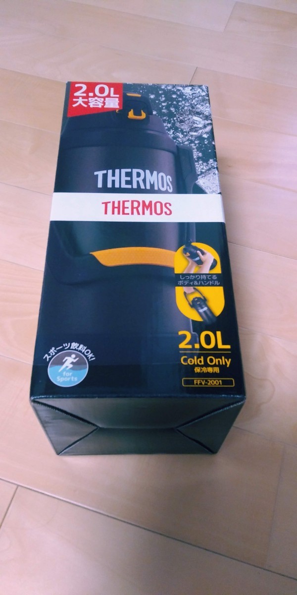 新品未使用！ サーモス THERMOS スポーツボトル 水筒 真空断熱２リットル　大容量　ブラックオレンジ