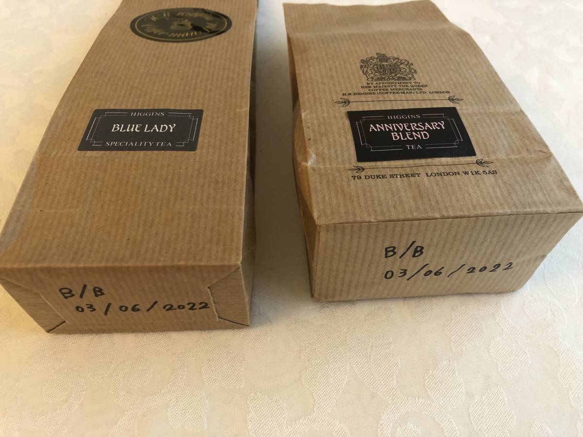 英国王室御用達　Higgins　紅茶2種類セット　ブルーレディー、アニバーサリーブレンド　H.R.ヒギンス　_画像3