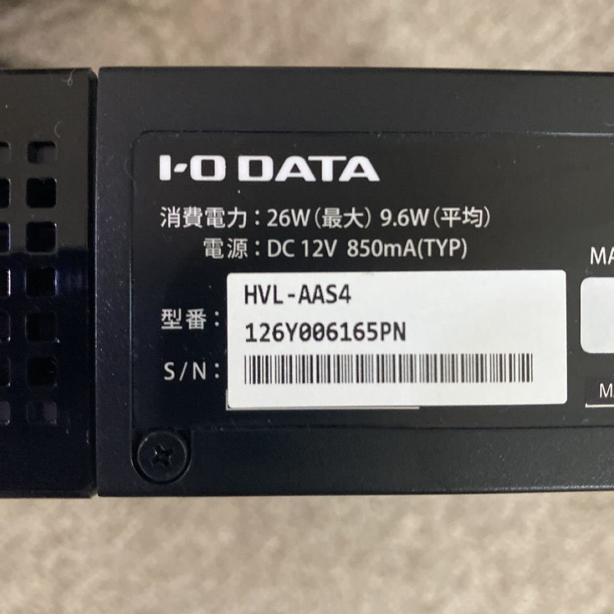 I-O DATA HVL-AAS4 DTCP-IP対応「RECBOX」 4TB 中古　動作品