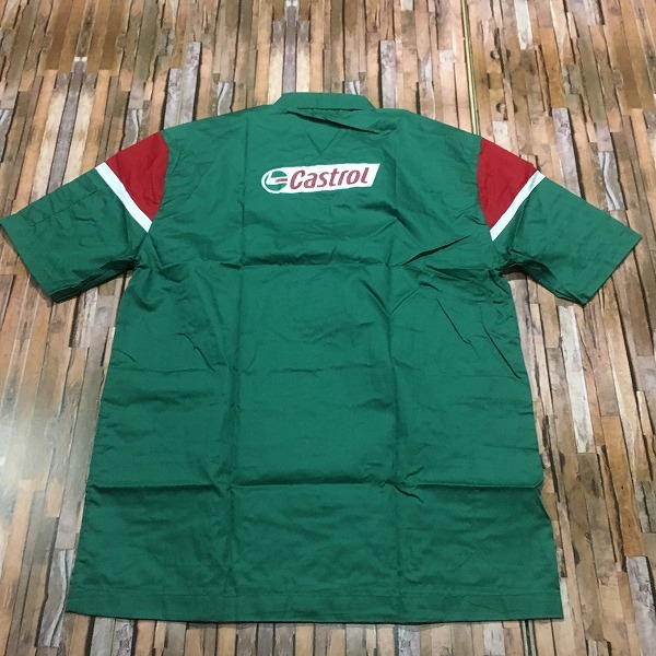 新品・即決・クリックポスト発送・Castrol・カストロールの半袖ワークシャツ・L・//濃緑_画像5