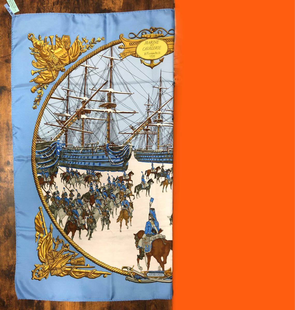 エルメス HERMES カレ 90 MARINE ET CAVALERIE 海と騎兵隊 帆船 船