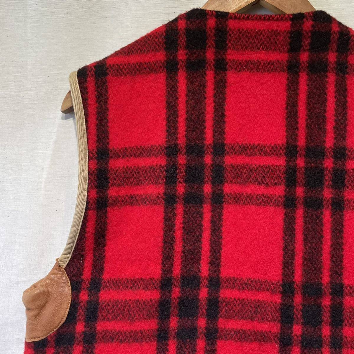 80s RALPH LAUREN ハンティングベスト M ウール チェック ヴィンテージ