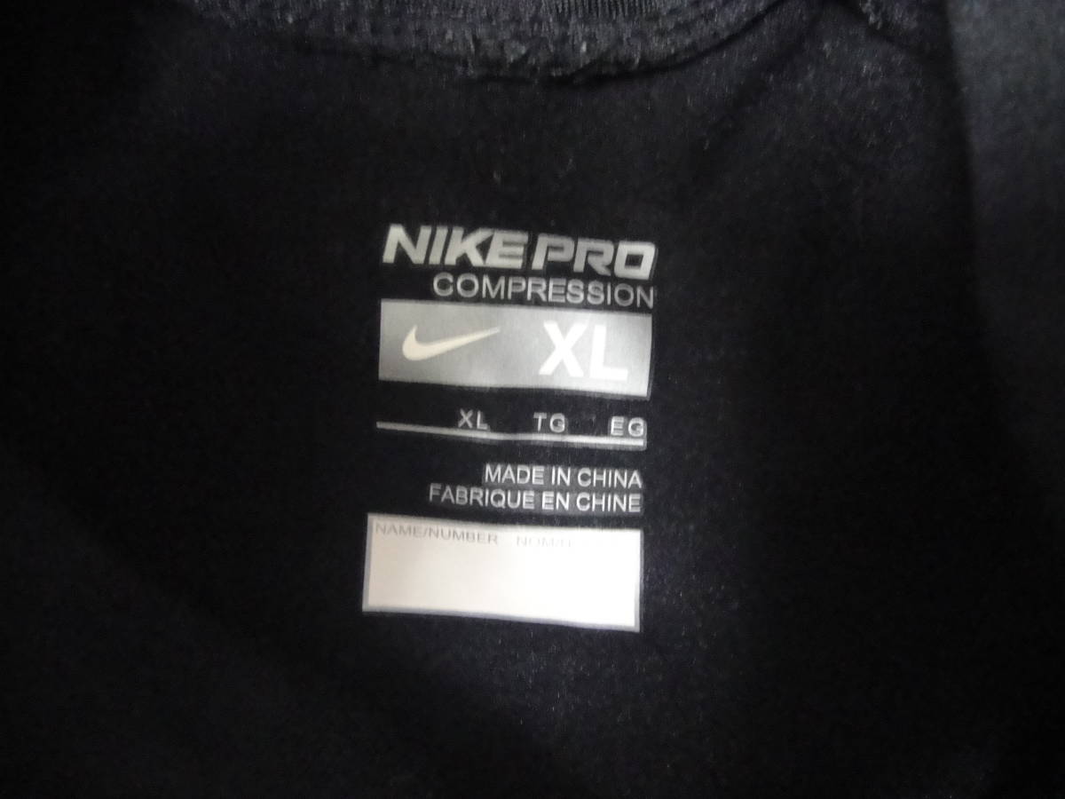 ナイキ　NIKE プロサーマルロングスリーブモックトップ XL　中古　黒　 369501/010 長袖ハイネック　起毛_画像5