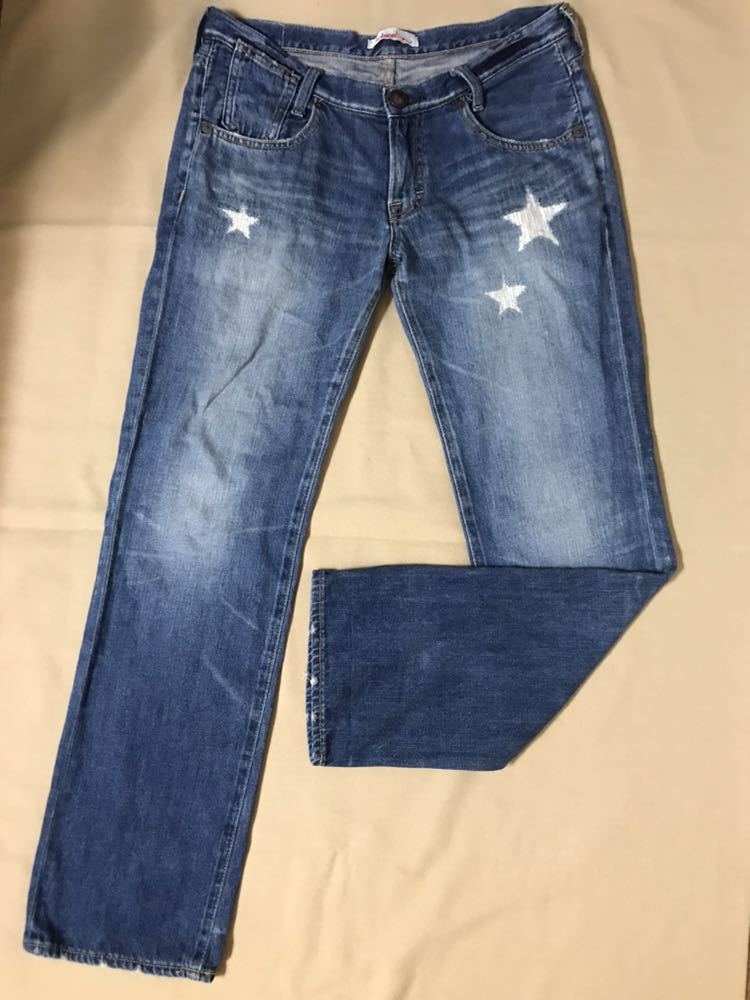  Bobson Bobson star pattern strut Denim damage pants jeans 