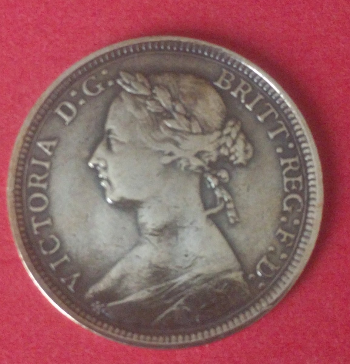 ☆1891年ハーフペニー銅貨☆ビクトリアバンヘッド☆イギリスコイン