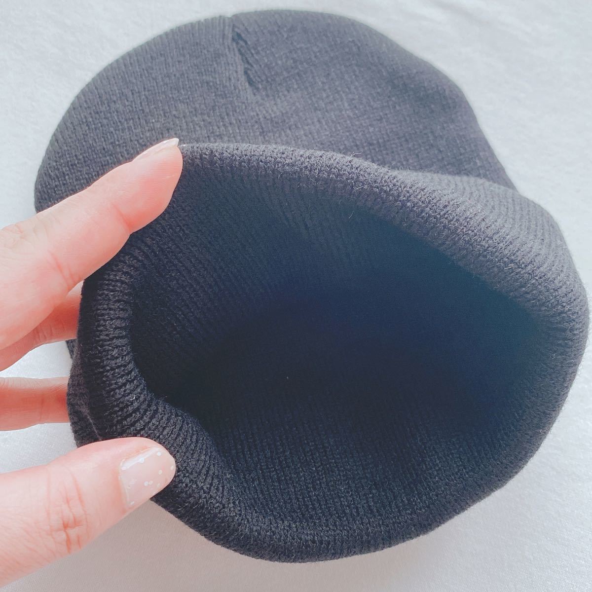 ニット帽 キッズ ガールズ ミニー風 ブラック 黒 BLACK ニット帽 ニットキャップ フリーサイズ