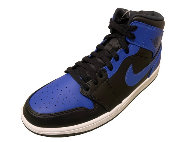 国内正規品■サイズUS9.5(27.5cm)新品■NIKE AIR JORDAN 1 MIDナイキ エアジョーダン1ミッドJORDAN1 AJ1 HYPER ROYALハイパーロイヤル青x黒_画像3