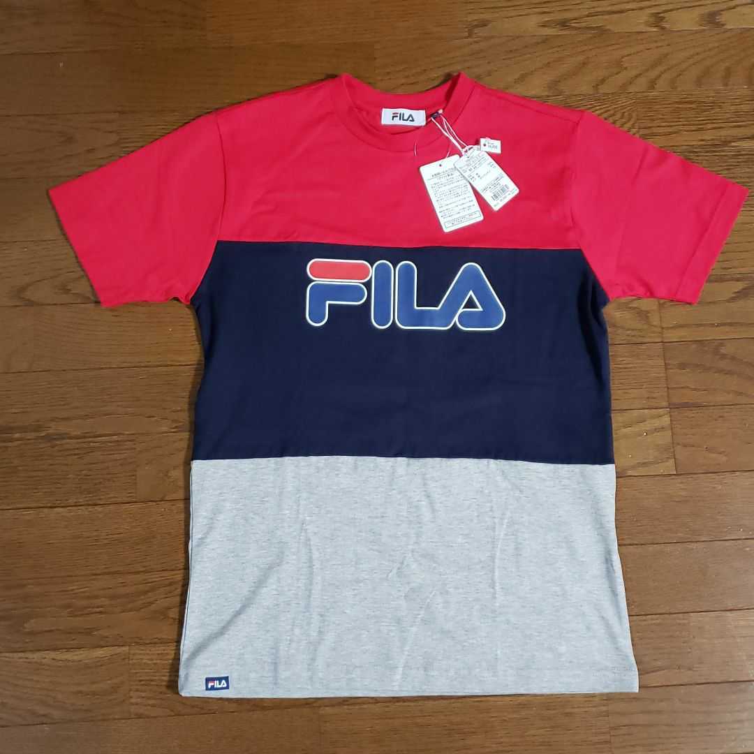  tag equipped!FILA filler print short sleeves T-shirt! unisex M size 6490 jpy. goods!