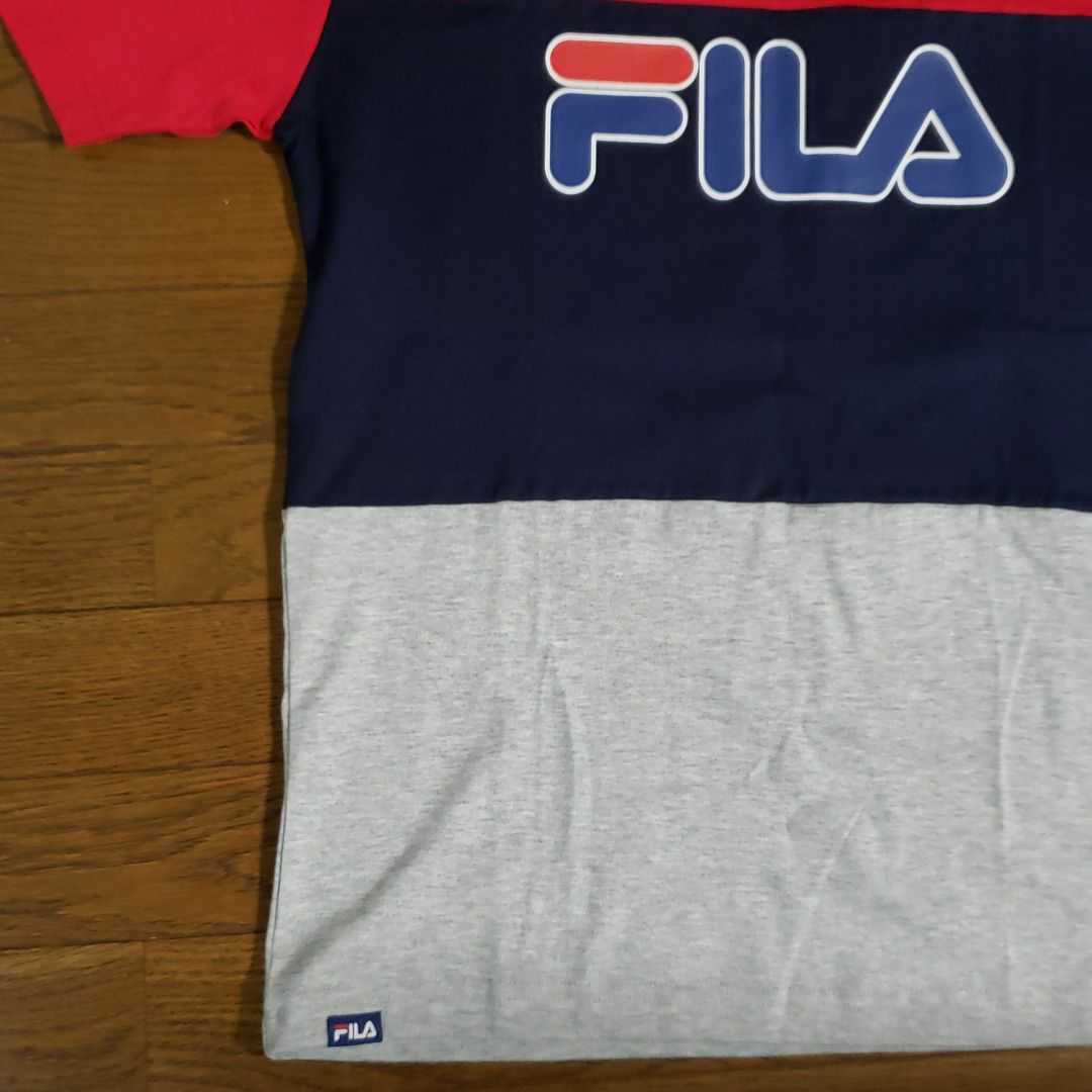  tag equipped!FILA filler print short sleeves T-shirt! unisex M size 6490 jpy. goods!