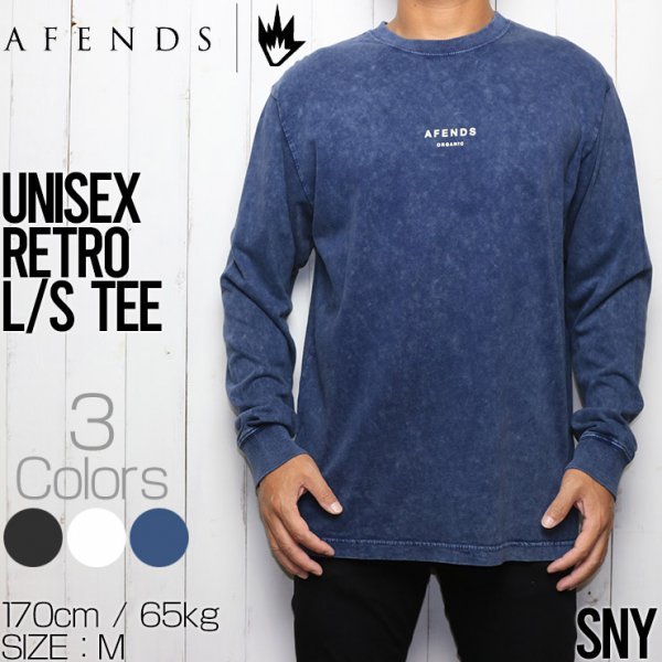 【驚きの価格が実現！】 長袖Tシャツ TEE L/S FIT RETRO UNISEX アフェンズ AFENDS [クリックポスト対応] ロングスリーブTEE XLサイズ M212066　SNY XLサイズ以上