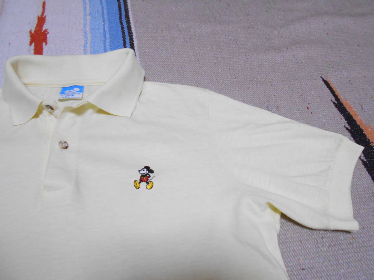 １９７０年代製 MICKEY MOUSE MADE IN USA VINTAGE ANTIQUES WALT DISNEY POLO ミッキーマウス ポロシャツ ビンテージ刺繍ディズニーランド_画像1