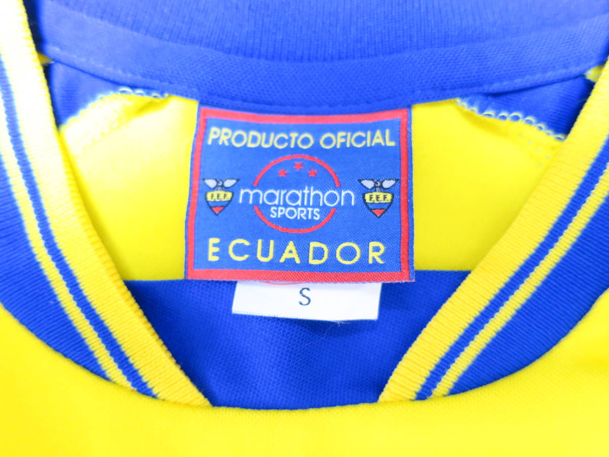 エクアドル 代表 02-03 ホーム ユニフォーム S marathon マラソン ECUADOR サッカー シャツ_画像3