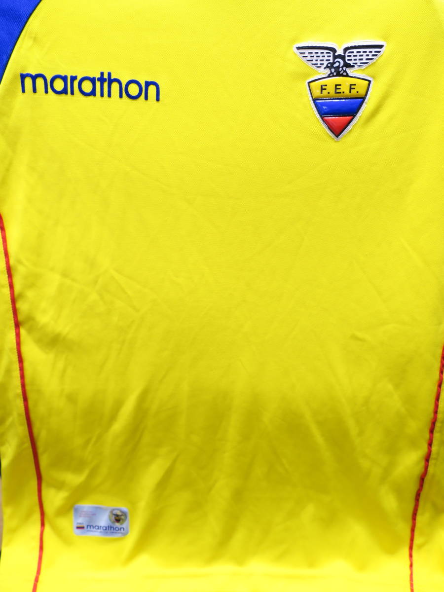 エクアドル 代表 02-03 ホーム ユニフォーム S marathon マラソン ECUADOR サッカー シャツ_画像6