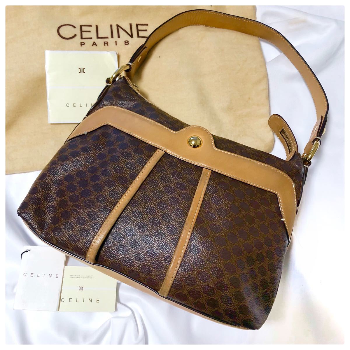 CELINE セリーヌ/マカダム柄 ブラゾン トリオンフ/ゴールド金具 CELINE セリーヌ/マカダム柄 ブラゾン トリオンフ/ゴールド金具