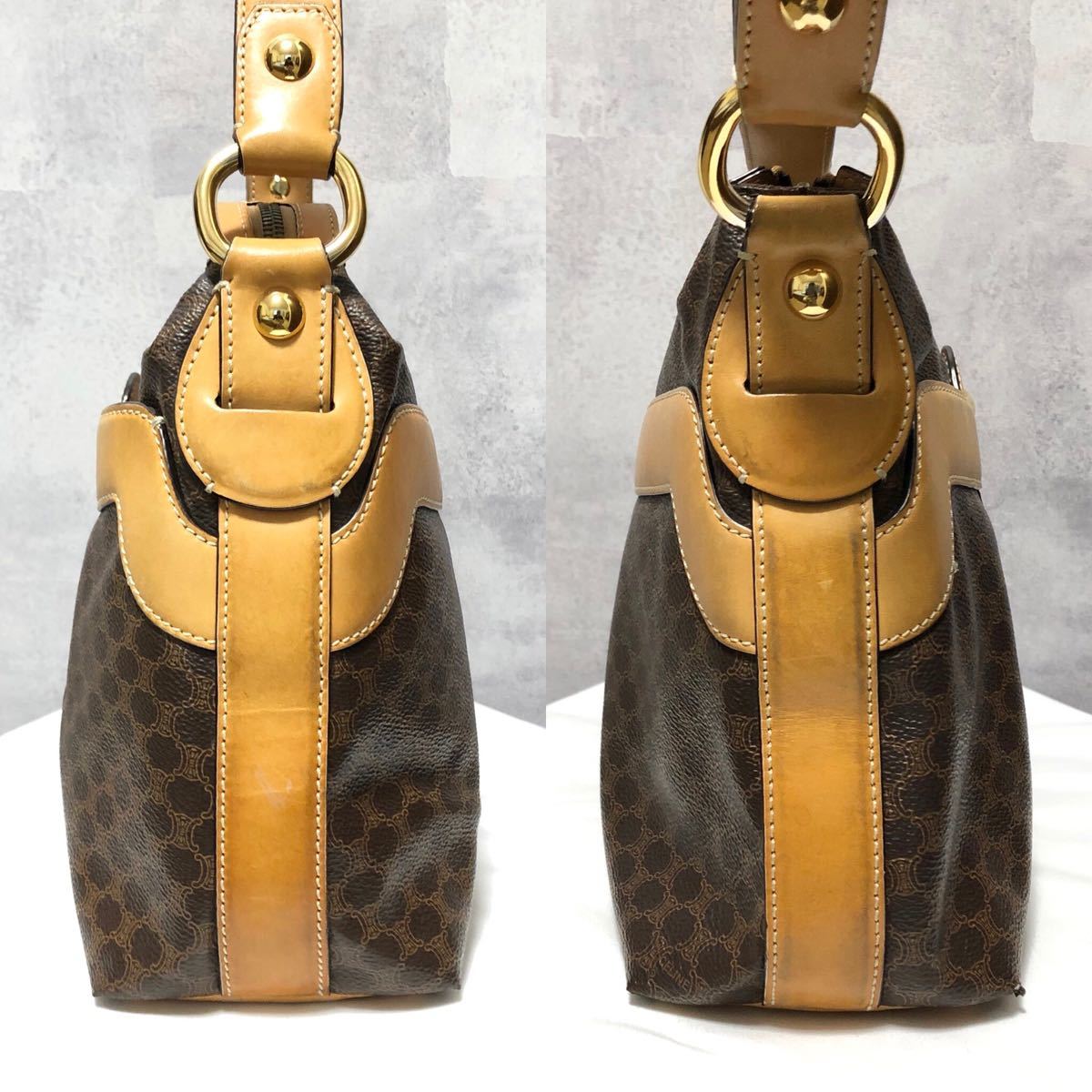 CELINE セリーヌ/マカダム柄 ブラゾン トリオンフ/ゴールド金具 CELINE セリーヌ/マカダム柄 ブラゾン トリオンフ/ゴールド金具