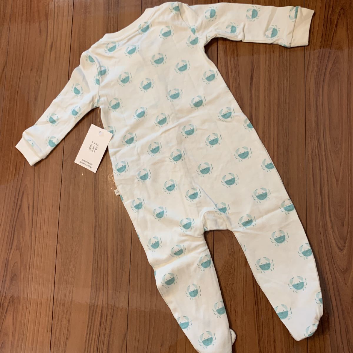 【新品】baby GAP ベビーギャップ オーガニック コットン 長袖 カバーオール ロンパース 足つき 70cm 保育園 男の子