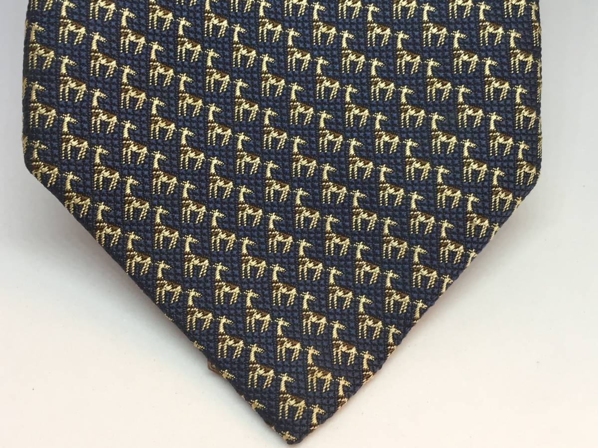 【Tie Rack 】タイラック・日本製・キリン柄デザインネクタイ・絹100% シルク・8372_画像2