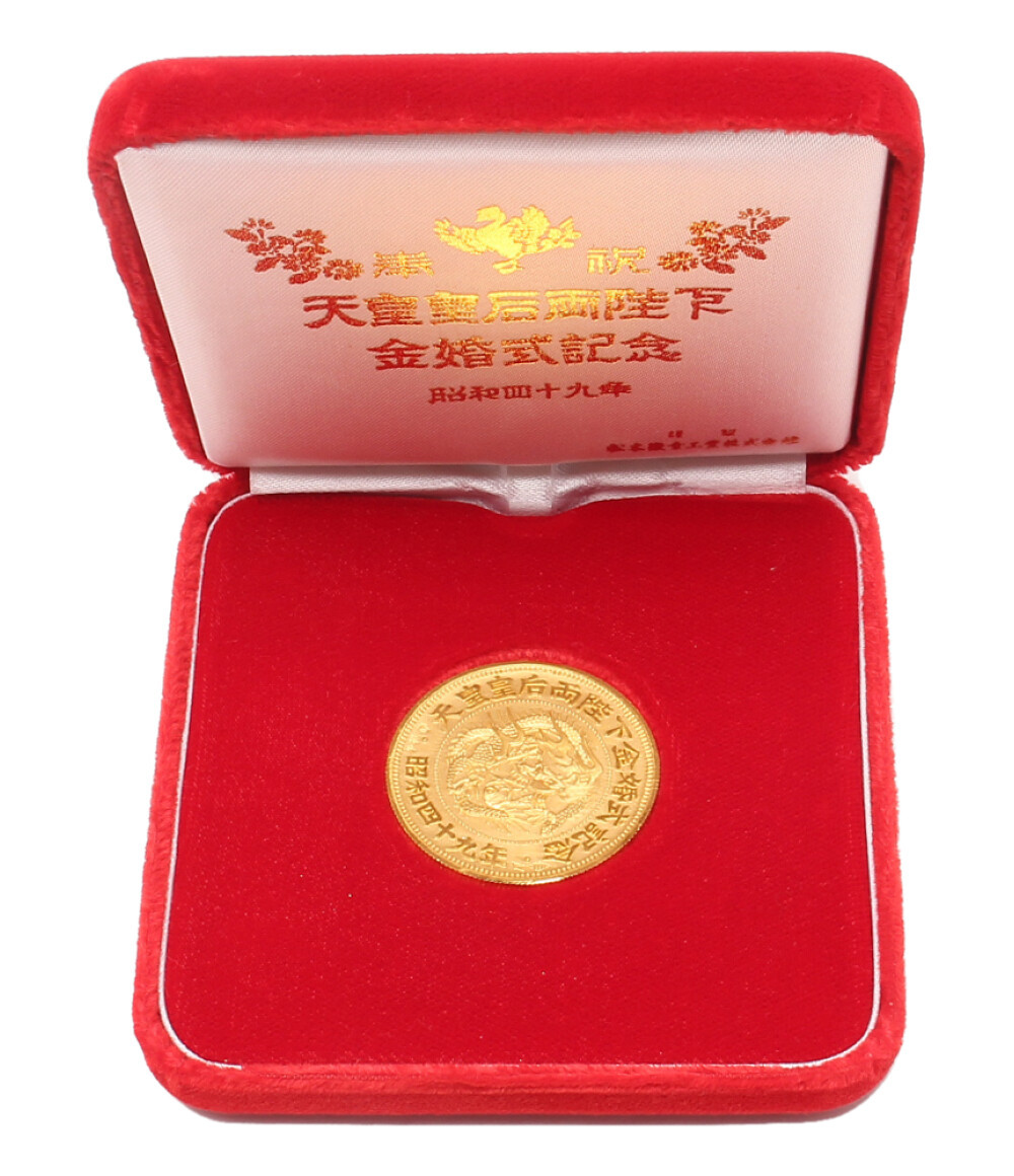 純金メダル K24 昭和49年 天皇皇后両陛下金婚式記念コイン型 20.1g ユニセックス