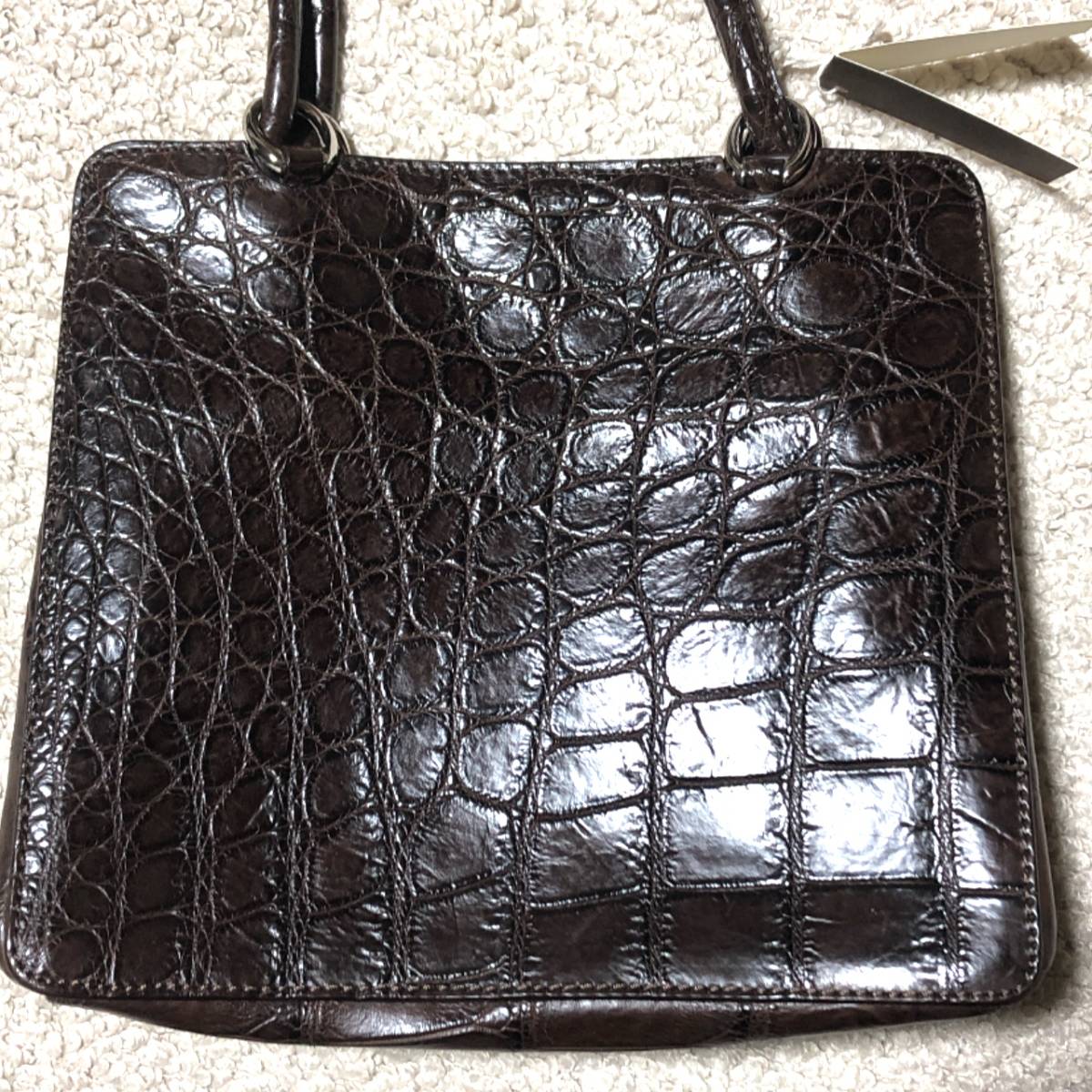 オンラインショップ】 MAURO GOVERNA 未使用 ショルダーバッグ お値段 マウロゴヴェルナ イタリア製クロコダイルマット素材バッグ ハンドバッグ