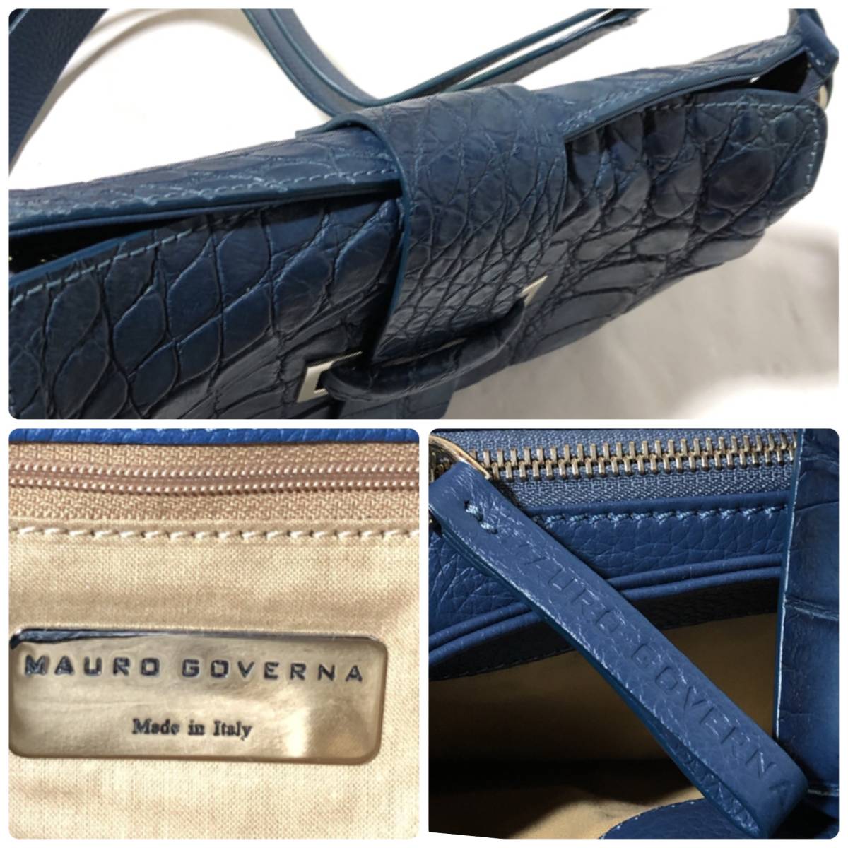 MAURO GOVERNA クロコダイル(型押し) コンビレザー MAURO GOVERNA クロコダイル(型押し) コンビレザー