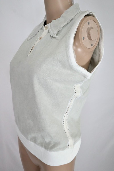 *90%OFF новый товар Scervino Street Италия производства безрукавка рубашка-поло обычная цена 38,500 иен ( включая налог ) размер 42(L~XL) светло-серый LCT749
