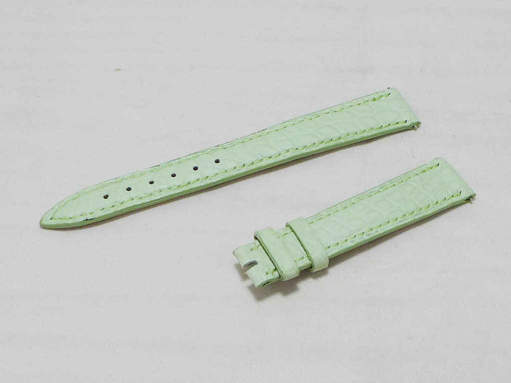 【楽ギフ_のし宛書】 ☆未使用☆FRANCK 約12㎜長さ10.4cm、6.4cm 尾錠側: 約14㎜ (マスカットグリーン)本体側: 純正クロコベルト MULLER その他