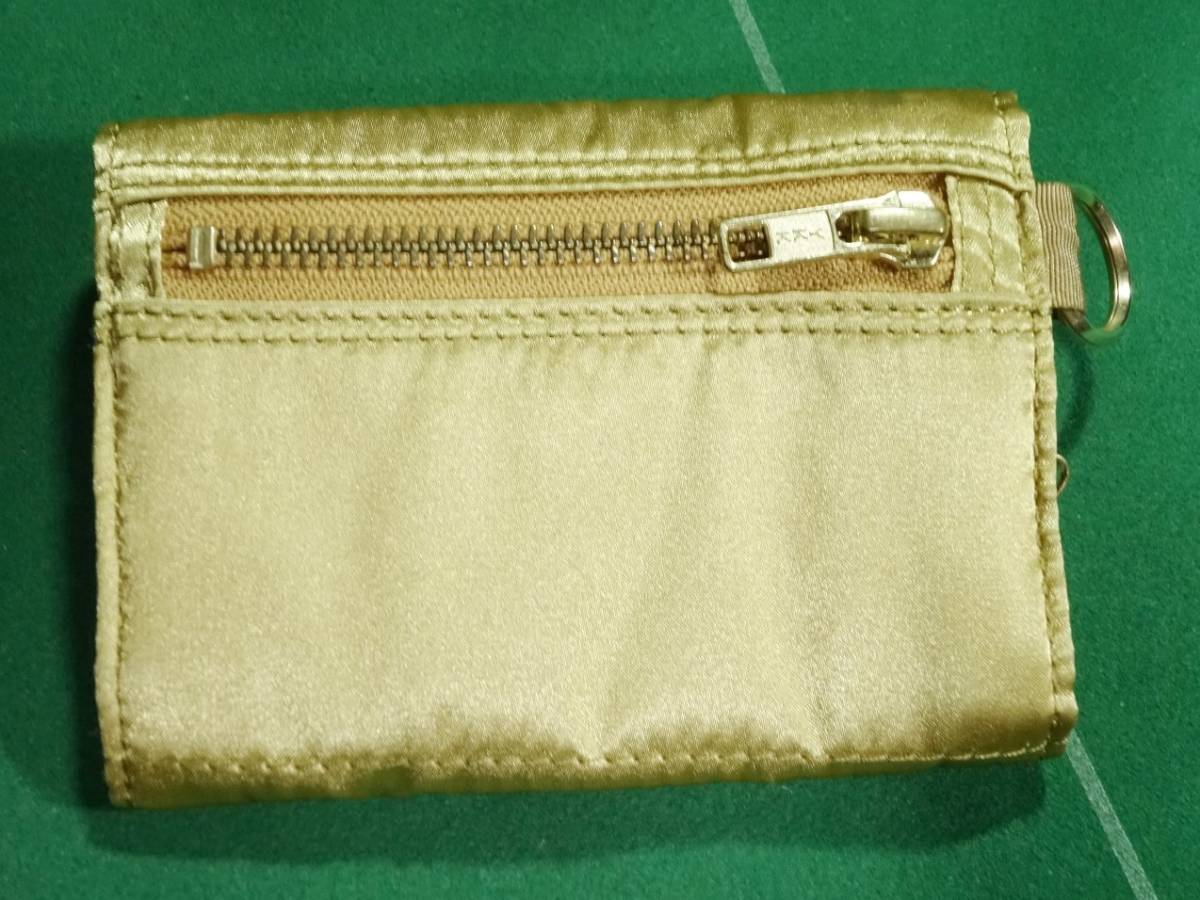 * Porter B seal YOSHIDA special order BULLION GOLD medium wallet 2. folding purse Gold beautiful goods!!!*