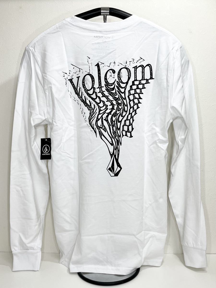 VOLCOM Volcom A3632102WHT мужской M размер футболка с длинным рукавом задний принт long чай PrintTee белый цвет voru com новый товар быстрое решение бесплатная доставка 