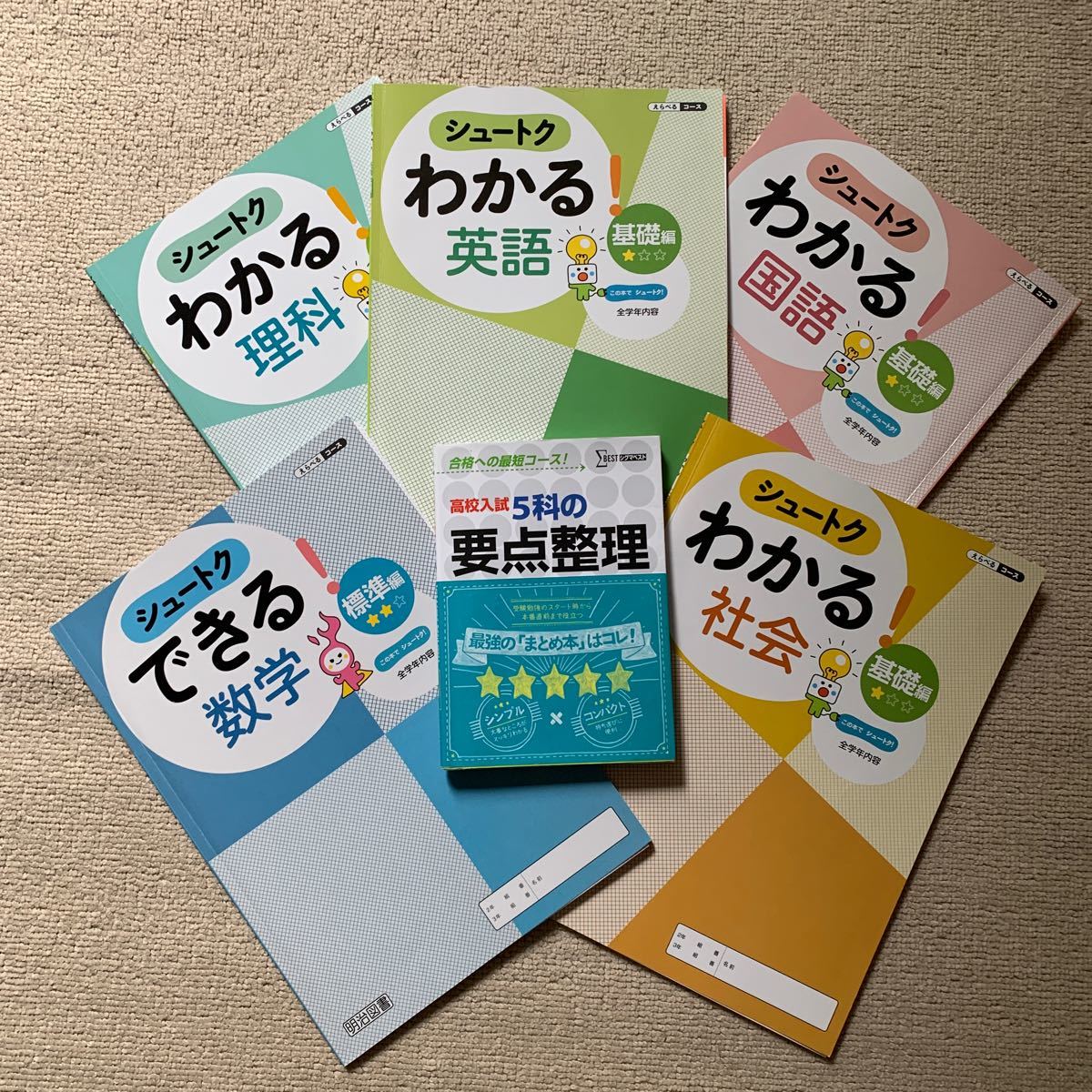 【高校入試】5科の要点整理(参考書)＋シュートクできる！シリーズ5教科(問題集)セット