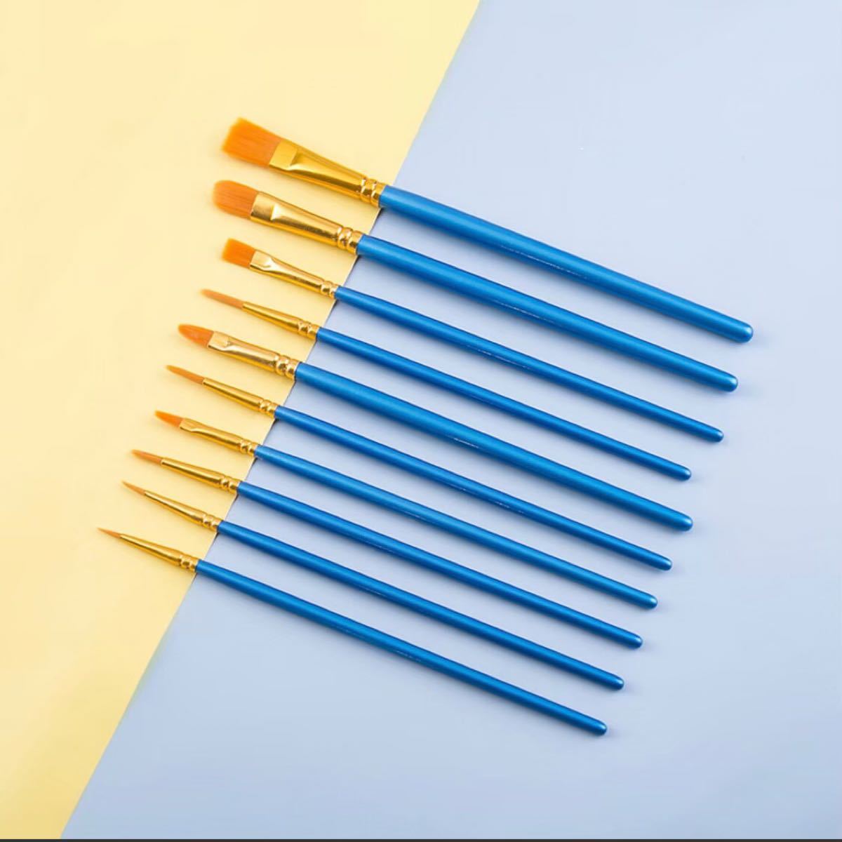 ペイントブラシ 10本セット 画材筆 アクリル筆 水彩筆  油絵筆 丸筆 平型筆 短毛筆 新品未使用 送料無料