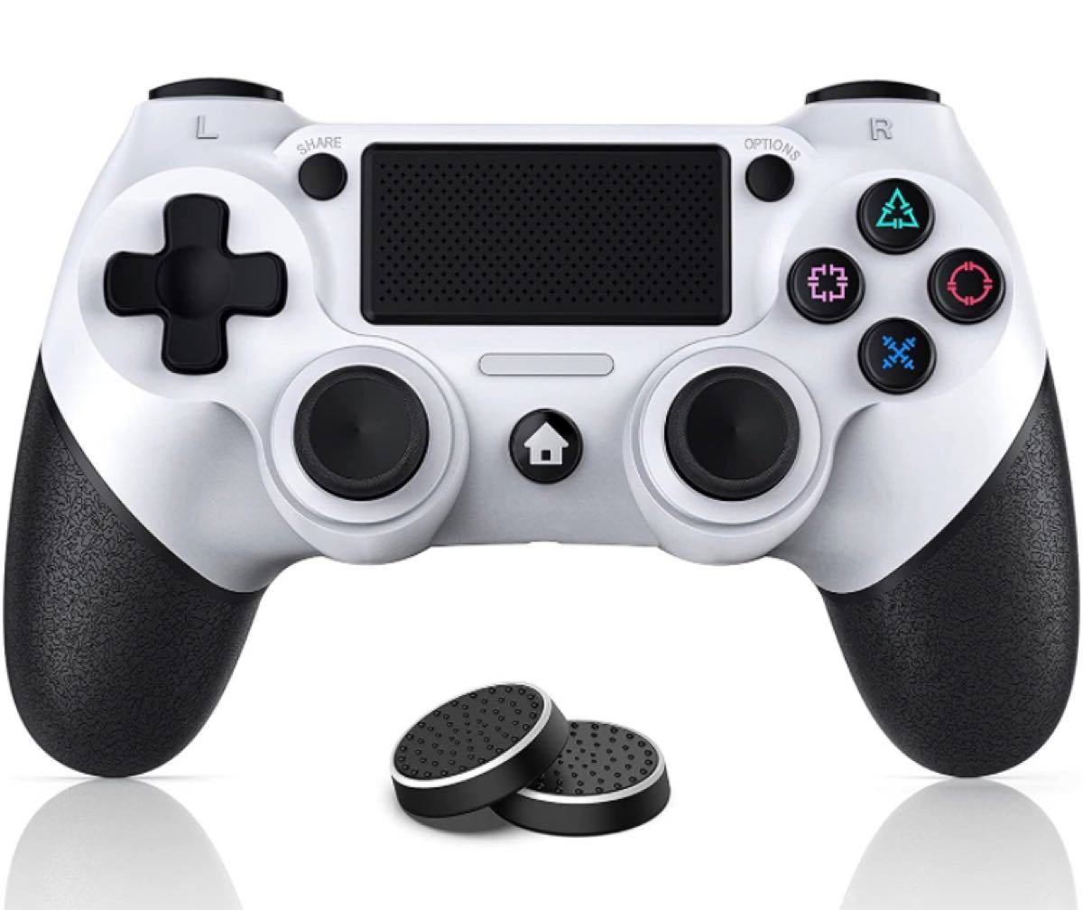 PS4 ワイヤレスコントローラー PS4コントローラー 互換品 ホワイト コントローラー