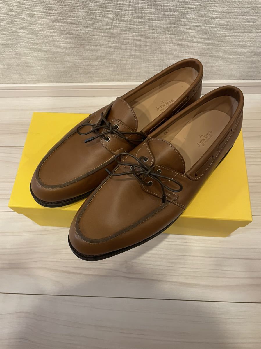 新品未使用　ジョンロブ　JOHN LOBB デッキシューズ　スリッポン　ブラウン　LIVONIA 9ハーフ　9.5サイズ　9 1/2_画像1