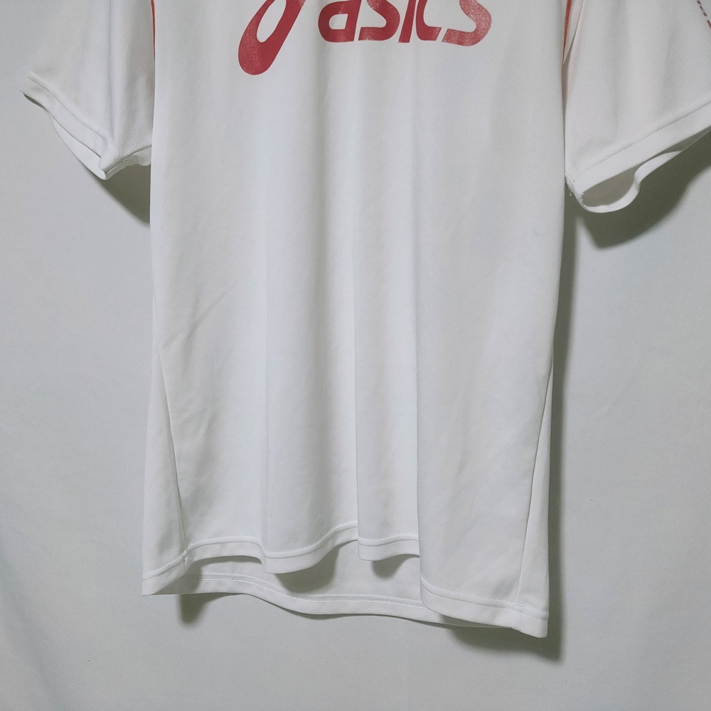 アシックス asics Tシャツ ロゴプリント トップス 半袖 O 白 ホワイト メンズ /Q