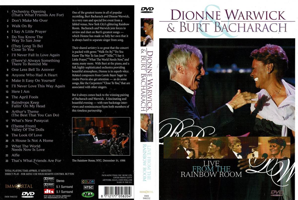 【楽天カード分割】 セル版DVD DIONNE WARWICK & BART BACHARACH ディオンヌ・ワーウィック&バート・バカラック 廃盤品 その他 【楽天カード分割】 セル版DVD DIONNE WARWICK & BART BACHARACH ディオンヌ・ワーウィック&バート・バカラック 廃盤品 その他