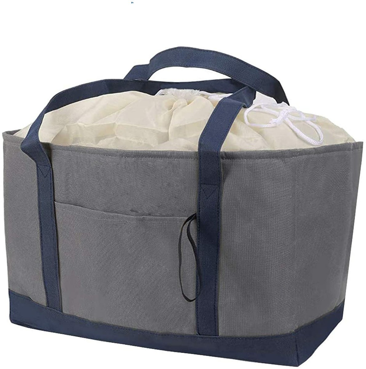 新品 エコバッグ 保温保冷バッグ お弁当箱 買い物バッグ 巾着レジ袋 ショッピングバッグ コンパクトコンビニ袋 レジかごバッグ 紺