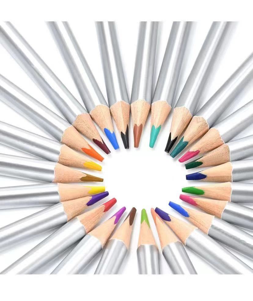 色鉛筆24セット オイリー三角色鉛筆色鉛筆 油性 子供、学生、大人の塗り絵 室内絵作りアートペンシル