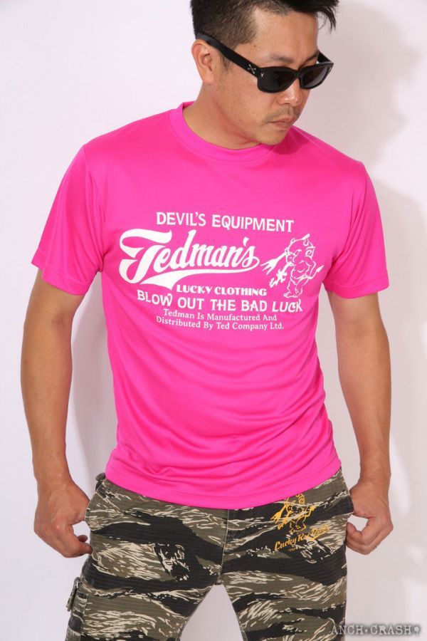 テッドマン TEDMAN ドライTシャツ TDRYT-300 ピンク【Mサイズ】吸汗速乾 半袖 エフ商会 アメカジ メンズ_画像4