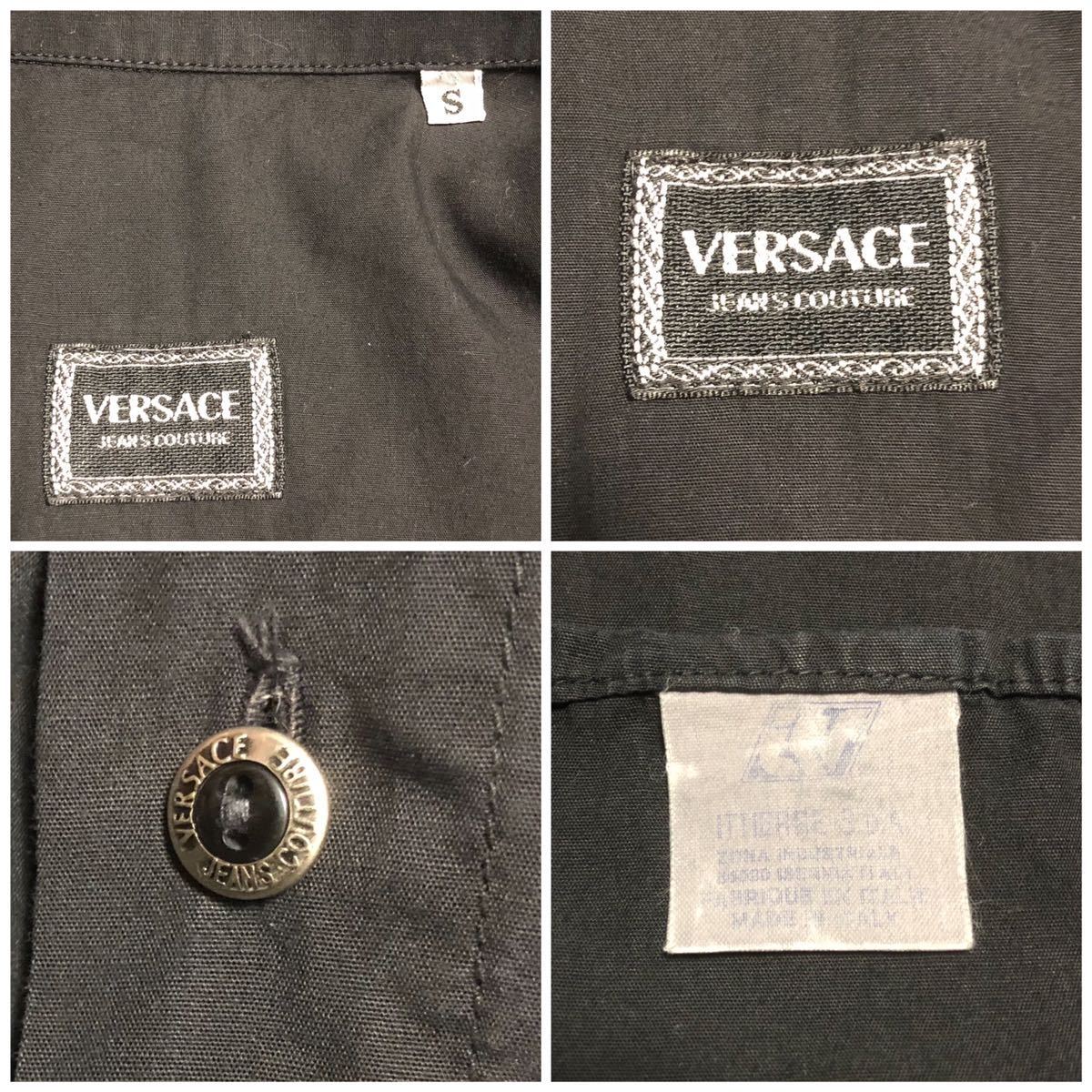 ヴェルサーチ VERSACE JEANS COUTURE ベルサーチ 半袖 シャツ 黒 大きめS M前後 イタリア製 ジャンニ ヴェルサーチ ジーンズ クチュール_画像10