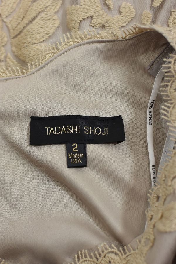 商品を売る SHOJI TADASHI 高級 タダシ レース 切り替え シースルー ショウジ ひざ丈ワンピース